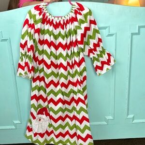 Chevron girls holiday dress. Perfect for Christmas/holiday parties.
